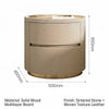 Solid Wood Oval Nightstand with Stone Top