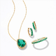 Neil Lane Emerald-Cut Green Quartz Bridal Set 1 ct tw Diamonds 14K Yellow Gold
