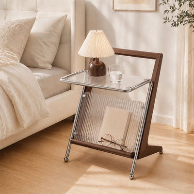 Mid-Century Mobile Sofa Side Table