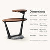 Modern Solid Walnut Leaf Tiered End Table with Marble Base