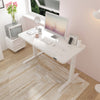 Standing Desk Ergonomic Height Adjustable Sit Home Office (White, Glass)