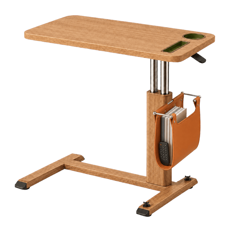 Adjustable Overbed Table with Wheels for Bed, Sofa & Home Office