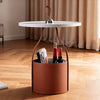Italian Minimalist Round Coffee Table with Storage