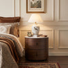 Walnut Nightstand with Round Rock Slab Top