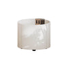 Cream White Curved Single Door Nightstand with Drawer