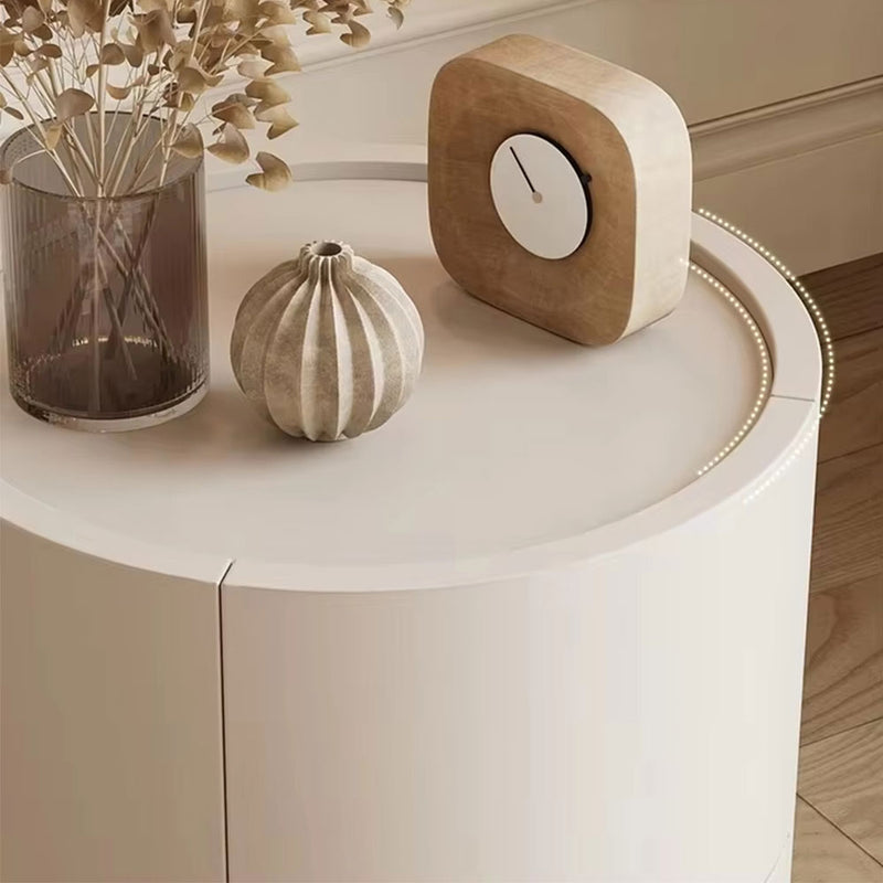 Modern Wooden Leather Bedside Table for Bedroom