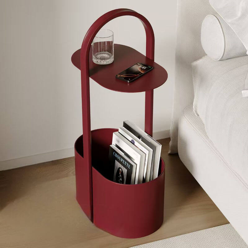 European Handbag Style Metal Side Table