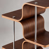 Modern Curved Plywood Corner Bookshelf Freestanding Display Rack