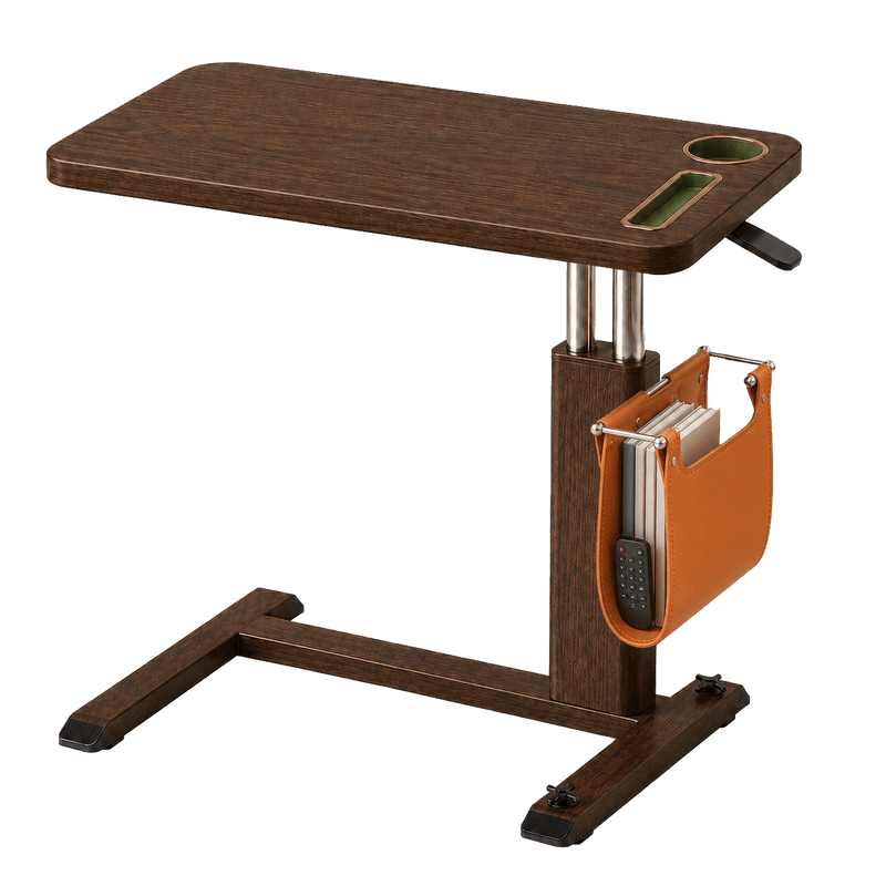 Adjustable Overbed Table with Wheels for Bed, Sofa & Home Office