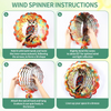Wind Spinners Outdoor, IDEA SHOW 12In Stainless Steel Wind Spinners Outside, 3D Kinetic Hanging Sculpture, Rustproof Metal Garden Decor Ornaments for Yard Art, Women, Men, Holidays (Brown Owl)