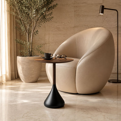 Artistic Italian-Style Solid Wood Side Table