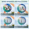 Wind Spinners Outdoor, IDEA SHOW 12In Stainless Steel Wind Spinners Outside, 3D Kinetic Hanging Sculpture, Rustproof Metal Garden Decor Ornaments for Yard Art, Women, Men, Holidays (Green Hummingbird)