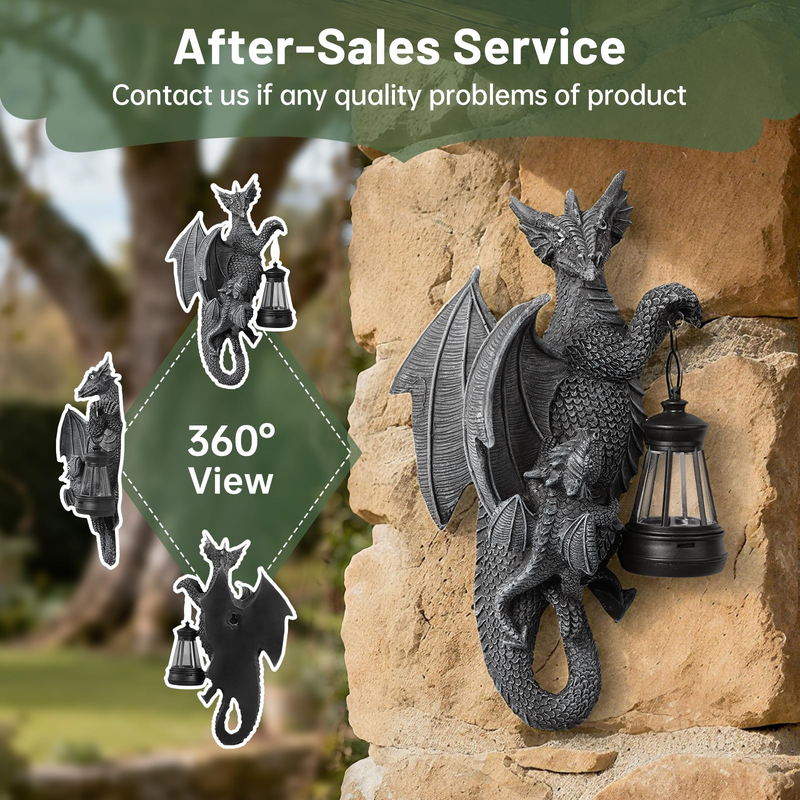 Solar Garden Decor Dragon Tree Hugger Garden Statues Lawn Ornaments for Outside Balcony Yard Whimsical Art Outdoor,Medieval Fantasy Christmas Decor