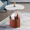 Italian Minimalist Round Coffee Table with Storage