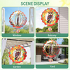 Wind Spinners Outdoor, IDEA SHOW 12In Stainless Steel Wind Spinners Outside, 3D Kinetic Hanging Sculpture, Rustproof Metal Garden Decor Ornaments for Yard Art, Women, Men, Holidays (Brown Owl)