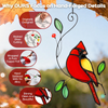 Cardinal Stained Glass Window Hanging, IDEA SHOW Red Cardinal on Branch Ornament Suncatcher, Real Glass Window Hanging Ornament, Handmade Bird Home Decor Memorial Gift for Women, Mom, Bird Lover