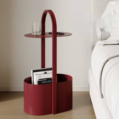 European Handbag Style Metal Side Table