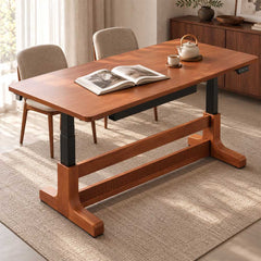 Solid Wood Electric Standing Desk Vintage Mid Century Lift Table