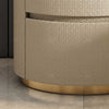 Solid Wood Oval Nightstand with Stone Top