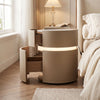 Minimalist Smart Nightstand in Saddle Leather