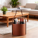 Italian Minimalist Round Coffee Table with Storage
