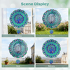 Wind Spinners Outdoor, IDEA SHOW 12In Stainless Steel Wind Spinners Outside, 3D Kinetic Hanging Sculpture, Rustproof Metal Garden Decor Ornaments for Yard Art, Women, Men, Holidays (Blue Peacock)