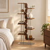 Modern Curved Plywood Corner Bookshelf Freestanding Display Rack