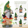 Solar Gnome on Mushroom Stool Statue Decor, Gnome Figurines with Ambiance LED Light for Garden Decorations for Patio Lawn Balcony Fairy Gardens, Housewarming Gifts for Women Mom Grandma