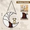 Ayadon Dog Memorial Suncatcher, Handmade Stained Glass Window Haninging Suncatcher, Pet Memorial Gift for Cat Loss, Sympathy Gift with Moon & Tree of Life for Pet Lovers