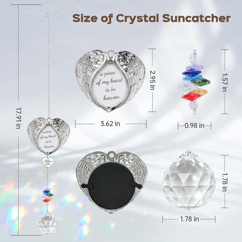 Memorial Crystal Suncatcher for Valentine's Day Gift, IDEA SHOW Personalized Design Bereavement Gift Idea, Sympathy Gift for Loss of Loved One, Crystal Rainbow Prisms Maker Window Hanging Ornament