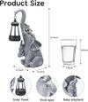IDEA SHOW Solar Outdoor Garden Decor, Elephant Statue with Lantern for Patio, Yard Ornament and Lawn Decoration, Birthday Housewarming Gift for Mom, Wife, Gardeners