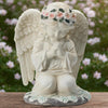IDEA SHOW Solar Angel Prayer Statue, Memory Guardian Garden Decor with Warm Light - Religious Outdoor Decor, Auto On/Off LED Light, Memorial Gift for Cemetery, Patio & Gravesite
