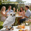 Ayadon Solar Owl Garden Outdoor Statue,Owl Figurine Sculpture with LED Lights for Porch Patio Lawn Yard Deck Decor - Ideal Housewarming Christmas Gift for Women Men Owl Lover(White)