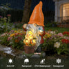Ayadon Solar Gnome Statue Outdoor Decor,Gnome Figurines with Flower LED Light for Garden Decorations for Patio Lawn Balcony Fairy Gardens,Housewarming Gifts for Women Mom