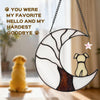 Ayadon Dog Memorial Suncatcher, Handmade Stained Glass Window Haninging Suncatcher, Pet Memorial Gift for Cat Loss, Sympathy Gift with Moon & Tree of Life for Pet Lovers