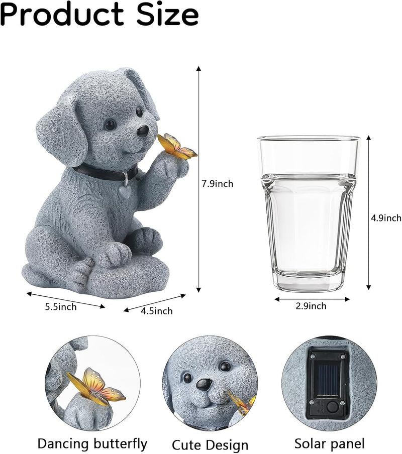 IDEA SHOW Solar Puppy Dog Garden Light Decor - 7.9