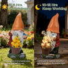 Ayadon Solar Gnome Statue Outdoor Decor,Gnome Figurines with Flower LED Light for Garden Decorations for Patio Lawn Balcony Fairy Gardens,Housewarming Gifts for Women Mom