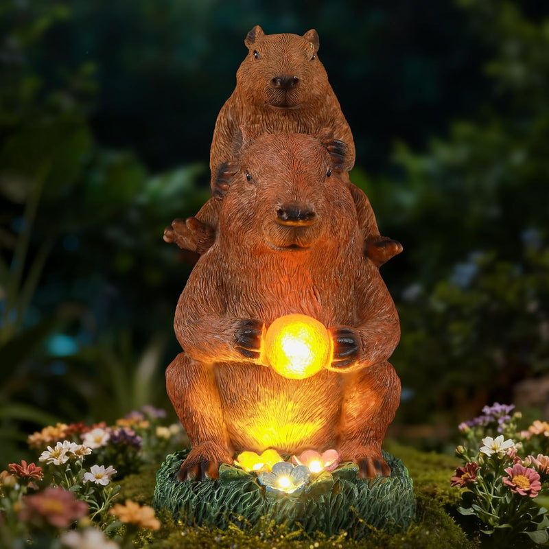 IDEA SHOW Solar Turtle Statue, Outdoor Figurine Decorations Ornament Lamps for Outside Yard, Lawn, Patio, Porch, Balcony, Housewarming Birthday for Mom Women Grandma