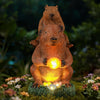 IDEA SHOW Solar Capybara Garden Statue, Outdoor Decor with LED Light, Lawn Ornament for Pondside, Patio, Yard, Unique Housewarming Gift for Women Mom Grandma