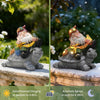 Ayadon Solar Gnome Statue Outdoor Decor, Gnome on Turtle Figurines with LED Light for for Fairy Garden Yard Balcony Lawn Christmas Housewarming Whimsical Gifts for Women Mom Grandma