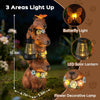 IDEA SHOW Capybara Solar Garden Statue, Outdoor Capybara Figurine with Flower Decoration & LED Light, Funny Triple Capybara Decor for Women Mom Yard Garden Patio Lawn Christmas Ornaments