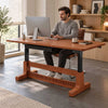 Solid Wood Electric Standing Desk Vintage Mid Century Lift Table