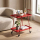 Modern 2-Tier Metal Rolling Bar Cart Side Table with Lockable Wheels