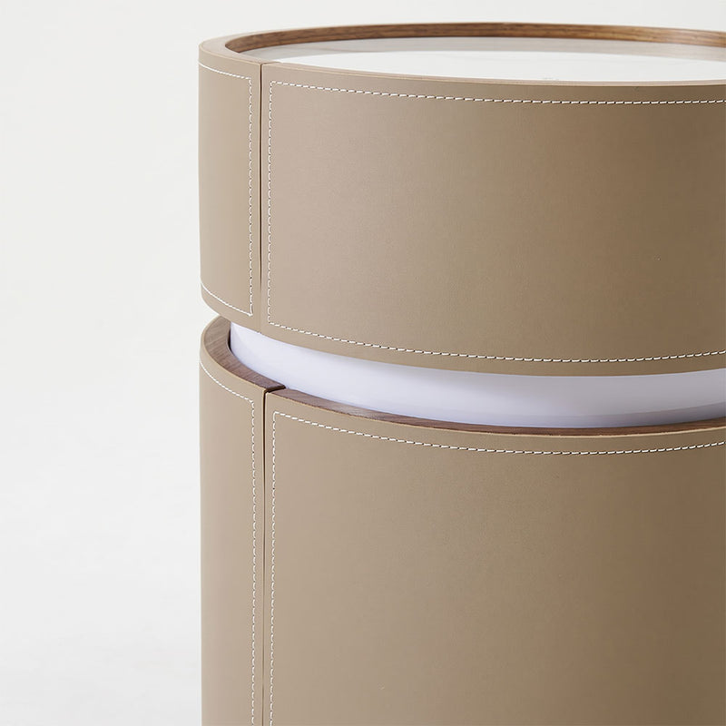 Minimalist Smart Nightstand in Saddle Leather