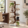 Modern Curved Plywood Corner Bookshelf Freestanding Display Rack