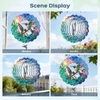 Wind Spinners Outdoor, IDEA SHOW 12In Stainless Steel Wind Spinners Outside, 3D Kinetic Hanging Sculpture, Rustproof Metal Garden Decor Ornaments for Yard Art, Women, Men, Holidays (Green Hummingbird)