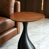 Solid Wood Italian Minimalist Artistic Side Table with Walnut Top
