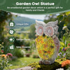 IDEA SHOW Solar owl Garden Statues Outdoor Decor, Resin Owl Figurine Decorations with Solar Light, Whimsical Owl Sculpture for Patio, Balcony, Yard, Lawn Ornament, Perfect Garden