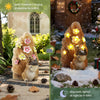 Solar Squirrel Statue Ourdoor Decor,Squirrel Figurines with Flower LED Light Decorations for Garden Woodland Patio Yard Porch, Housewarmng for Women Mom Grandma