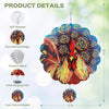 Wind Spinners Outdoor, IDEA SHOW 12In Stainless Steel Wind Spinners Outside, 3D Kinetic Hanging Sculpture, Rustproof Metal Garden Decor Ornaments for Yard Art, Women, Men, Holidays (Red Rooster)